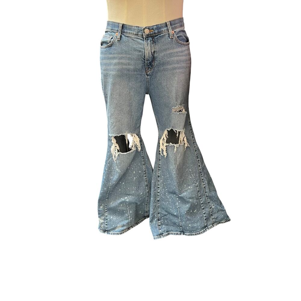 Festi Size 16R Blue Denim Jeans Stretch Mid Rise Flare Leg Casual EUC